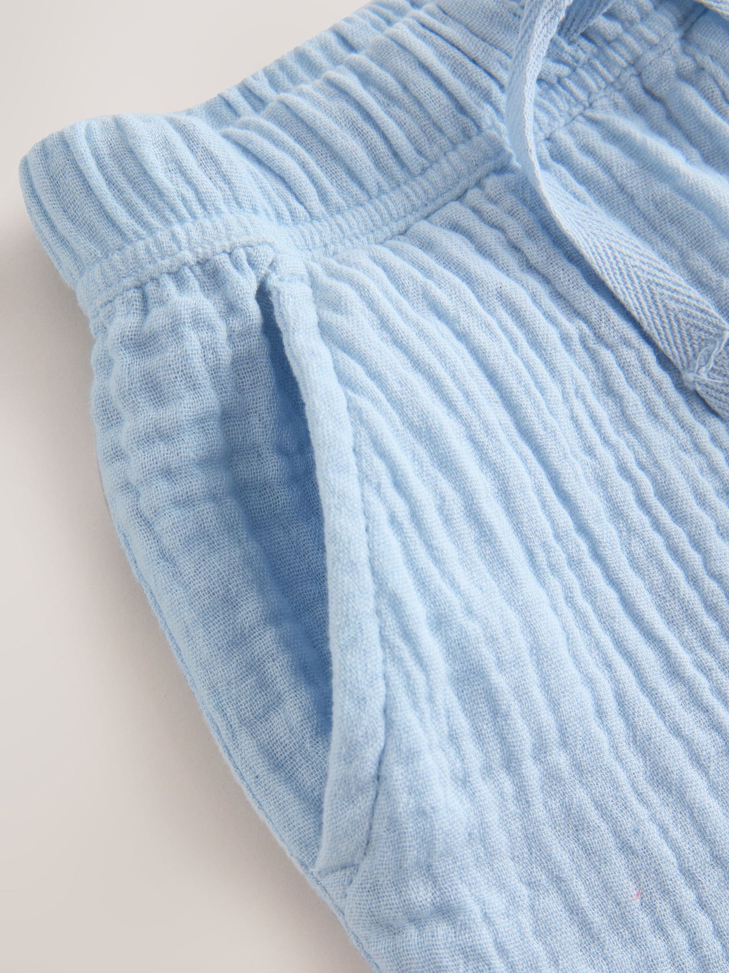Light Blue Plain Short Sleeve Double Cloth Shirt & Shorts Set (3mths-10yrs) image 9