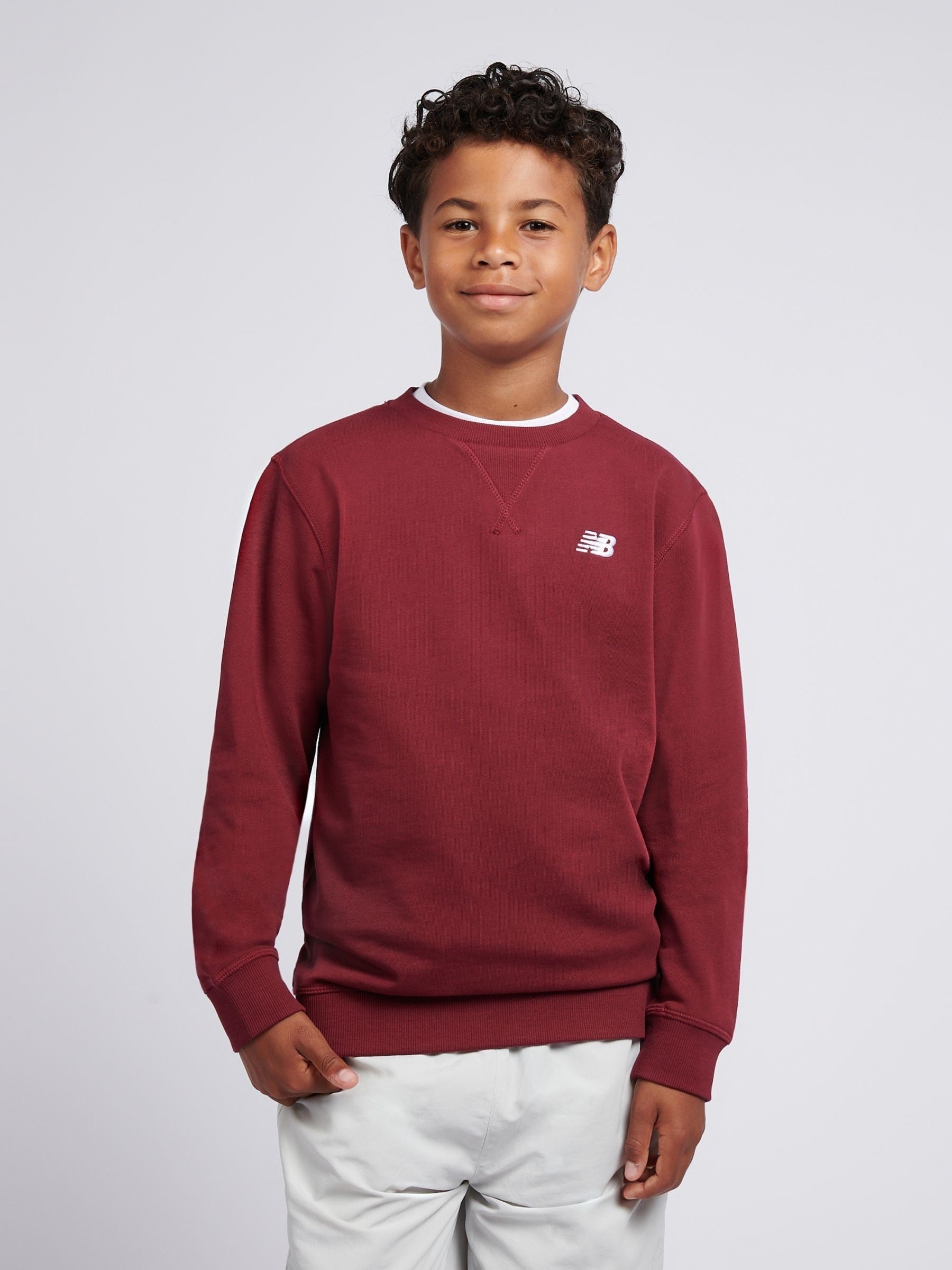 Dsiney Kidz - New Balance Red French Terry Small Logo Crew Neck Sweatshirt image 1