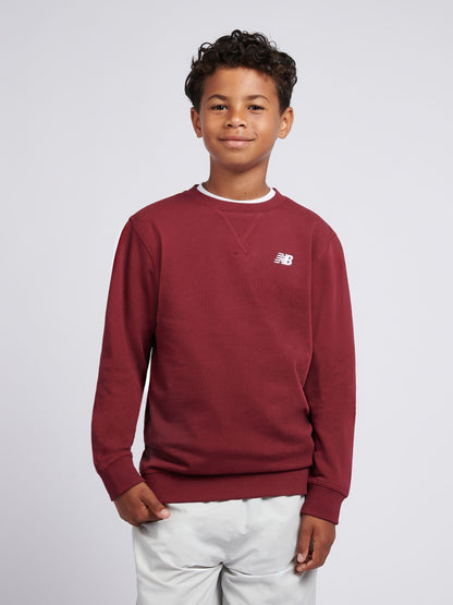 Dsiney Kidz - New Balance Red French Terry Small Logo Crew Neck Sweatshirt image 1
