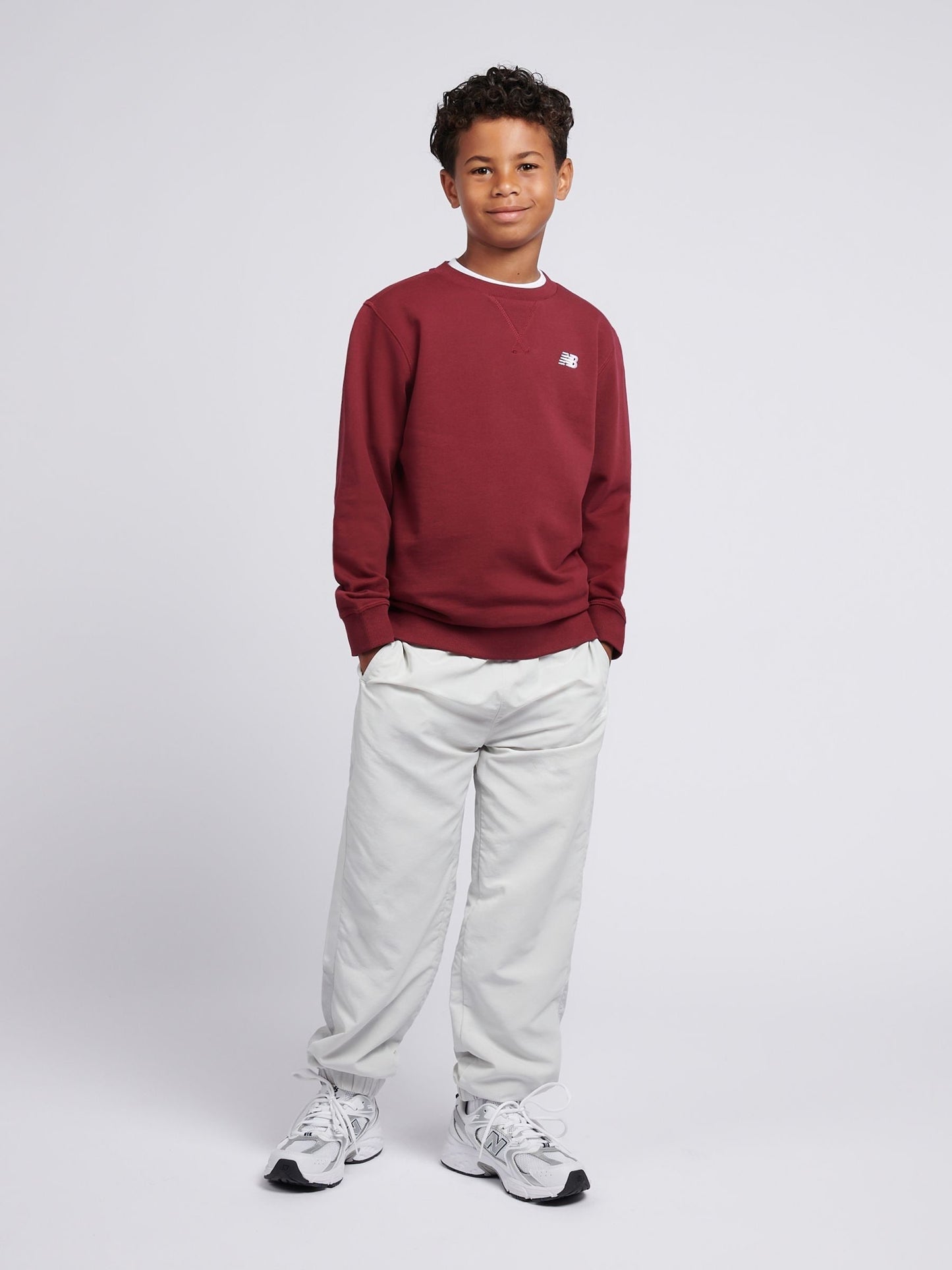 Dsiney Kidz - New Balance Red French Terry Small Logo Crew Neck Sweatshirt image 4