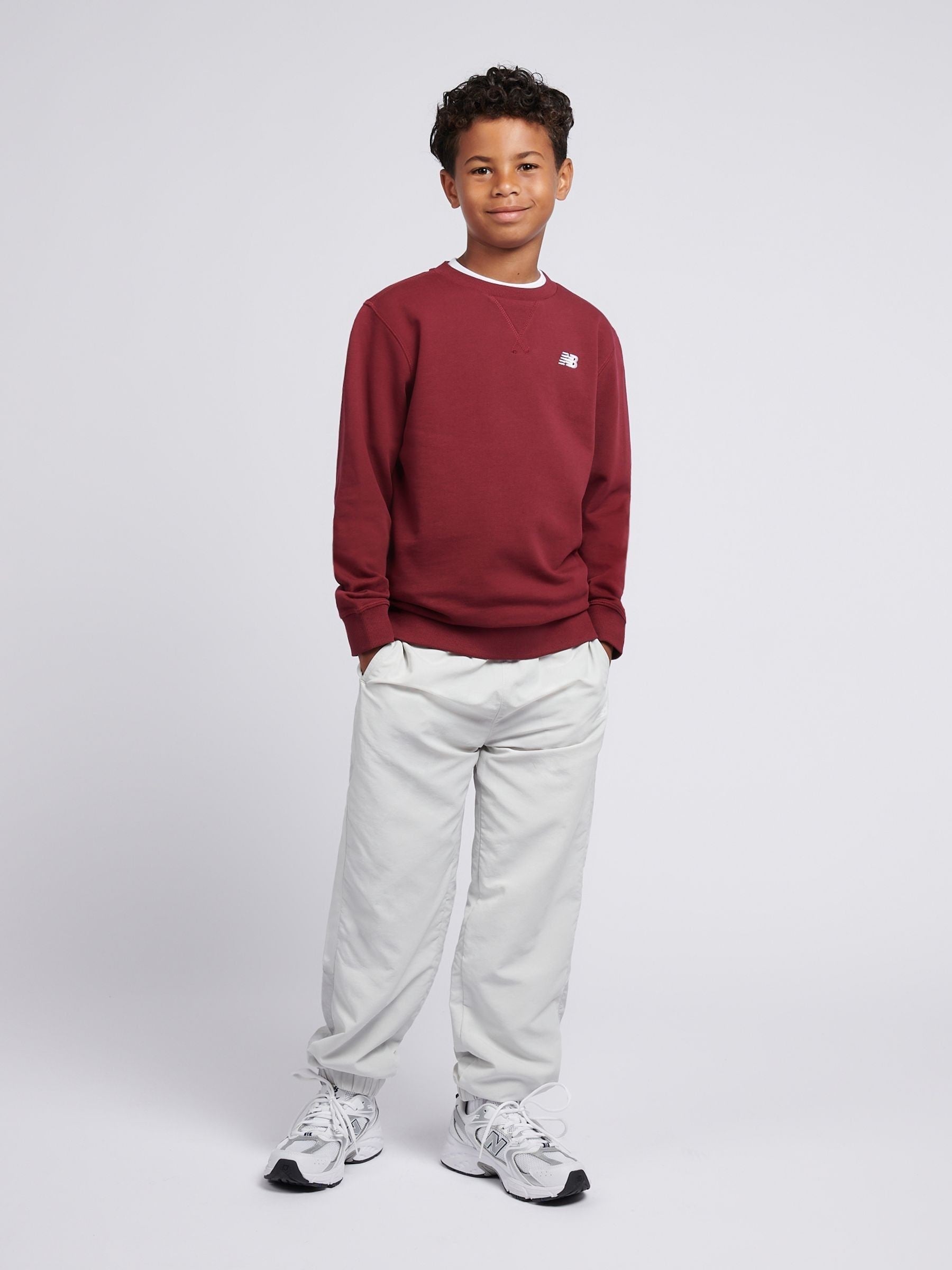 Dsiney Kidz - New Balance Red French Terry Small Logo Crew Neck Sweatshirt image 4
