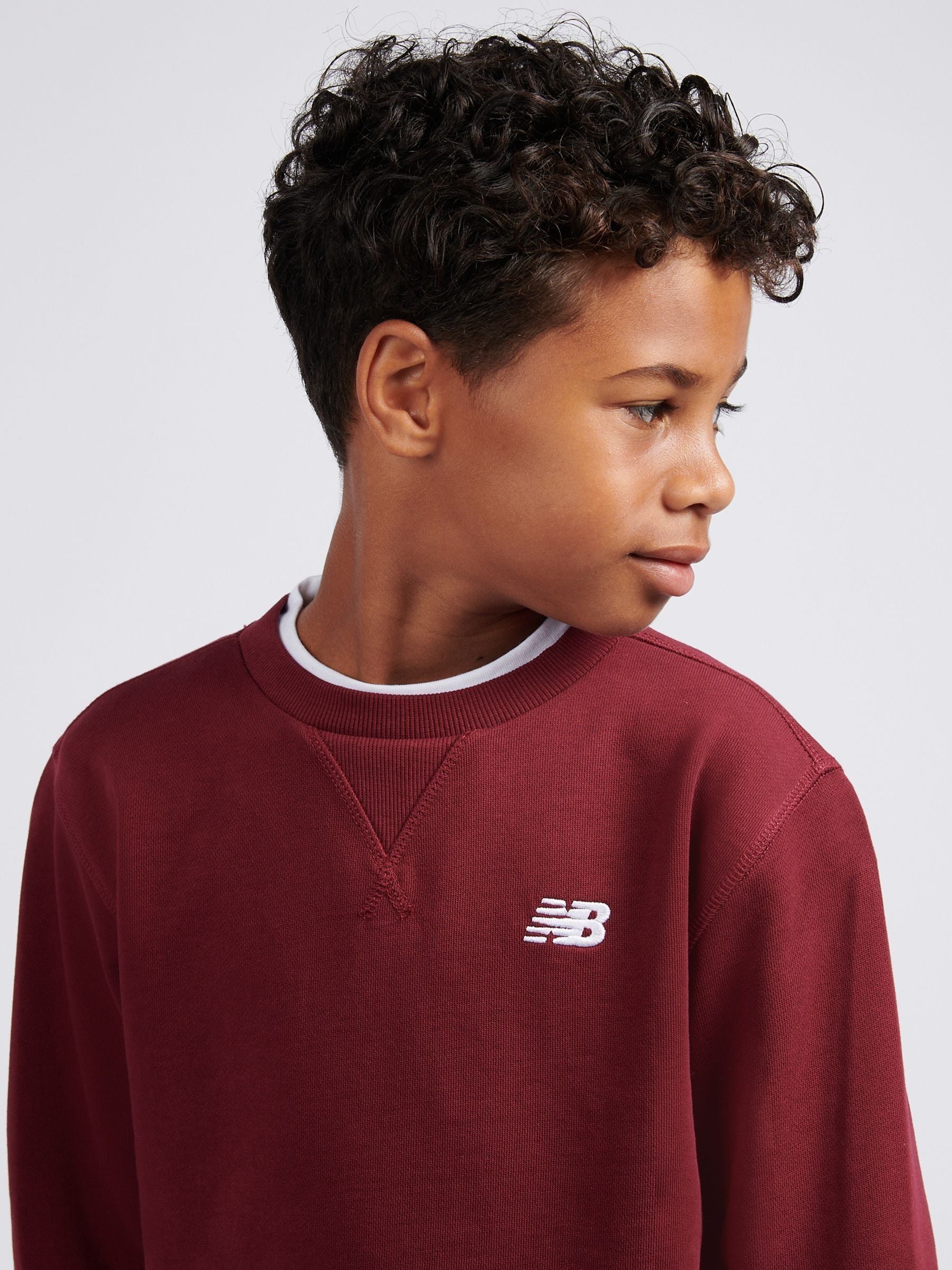 Dsiney Kidz - New Balance Red French Terry Small Logo Crew Neck Sweatshirt image 5