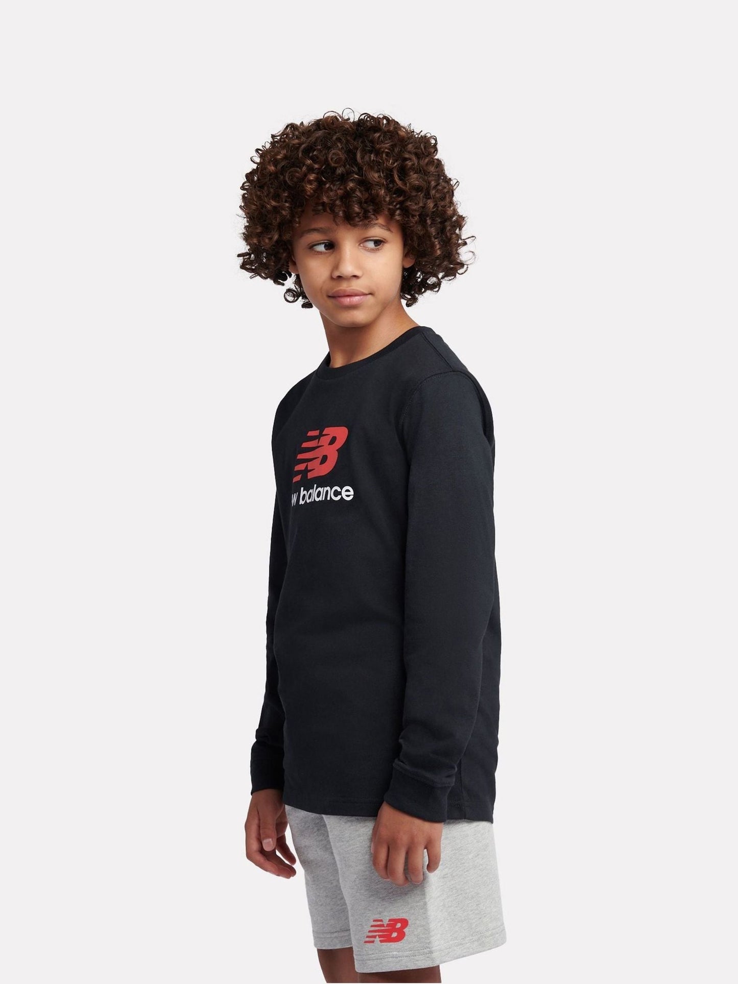 Dsiney Kidz - New Balance Black Jersey Stacked Logo Long Sleeve T-Shirt image 2