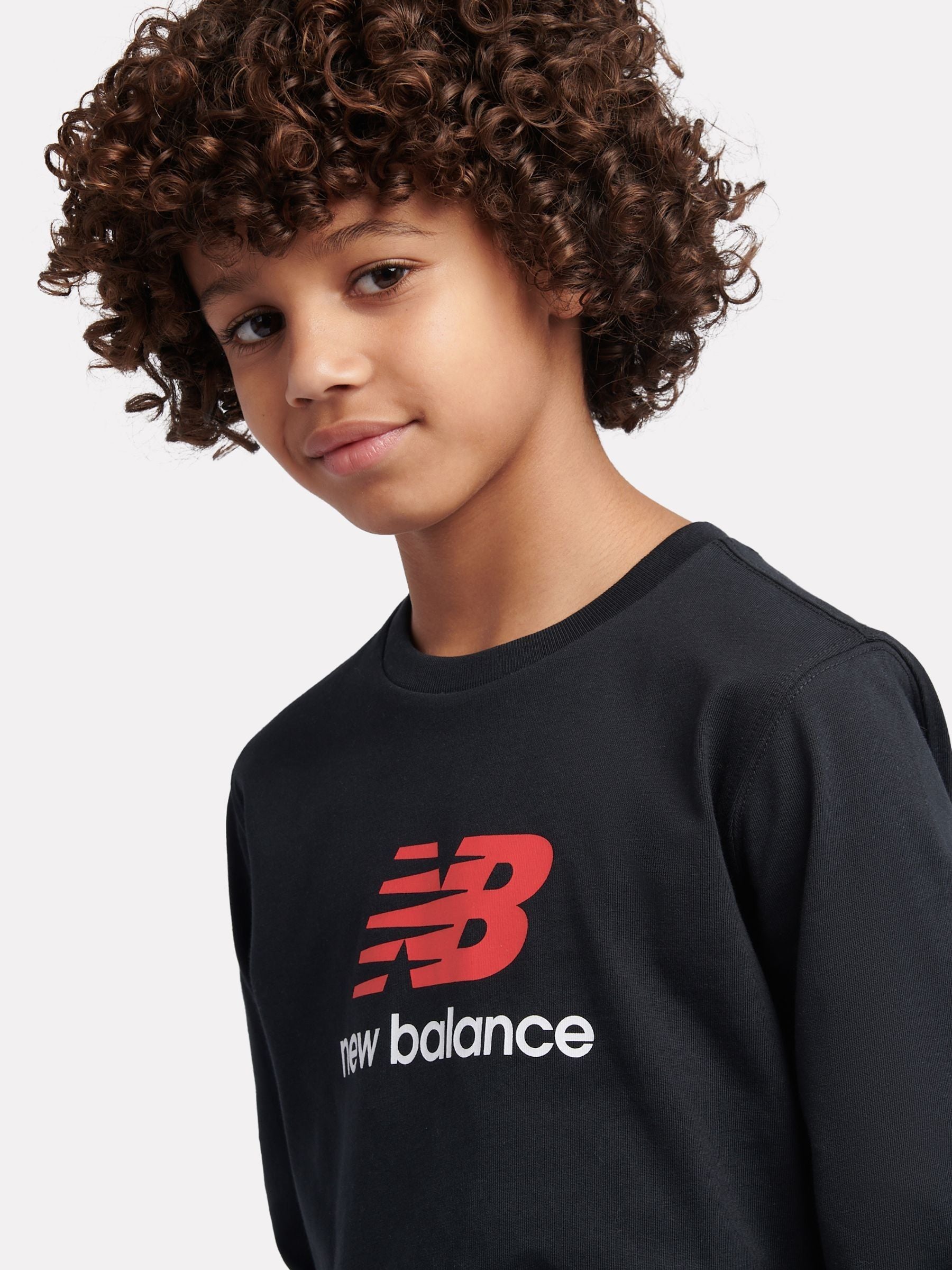 Dsiney Kidz - New Balance Black Jersey Stacked Logo Long Sleeve T-Shirt image 4