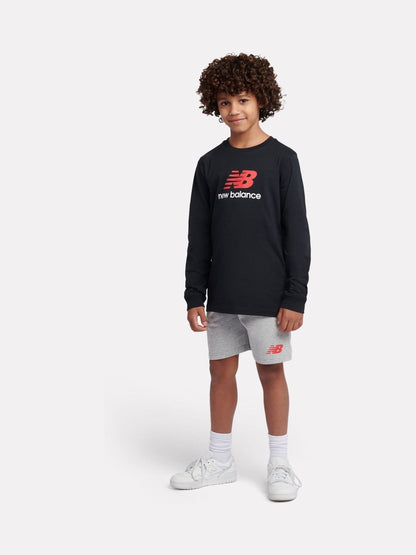 Dsiney Kidz - New Balance Black Jersey Stacked Logo Long Sleeve T-Shirt image 5