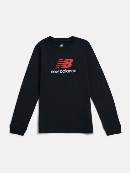 Dsiney Kidz - New Balance Black Jersey Stacked Logo Long Sleeve T-Shirt image 6