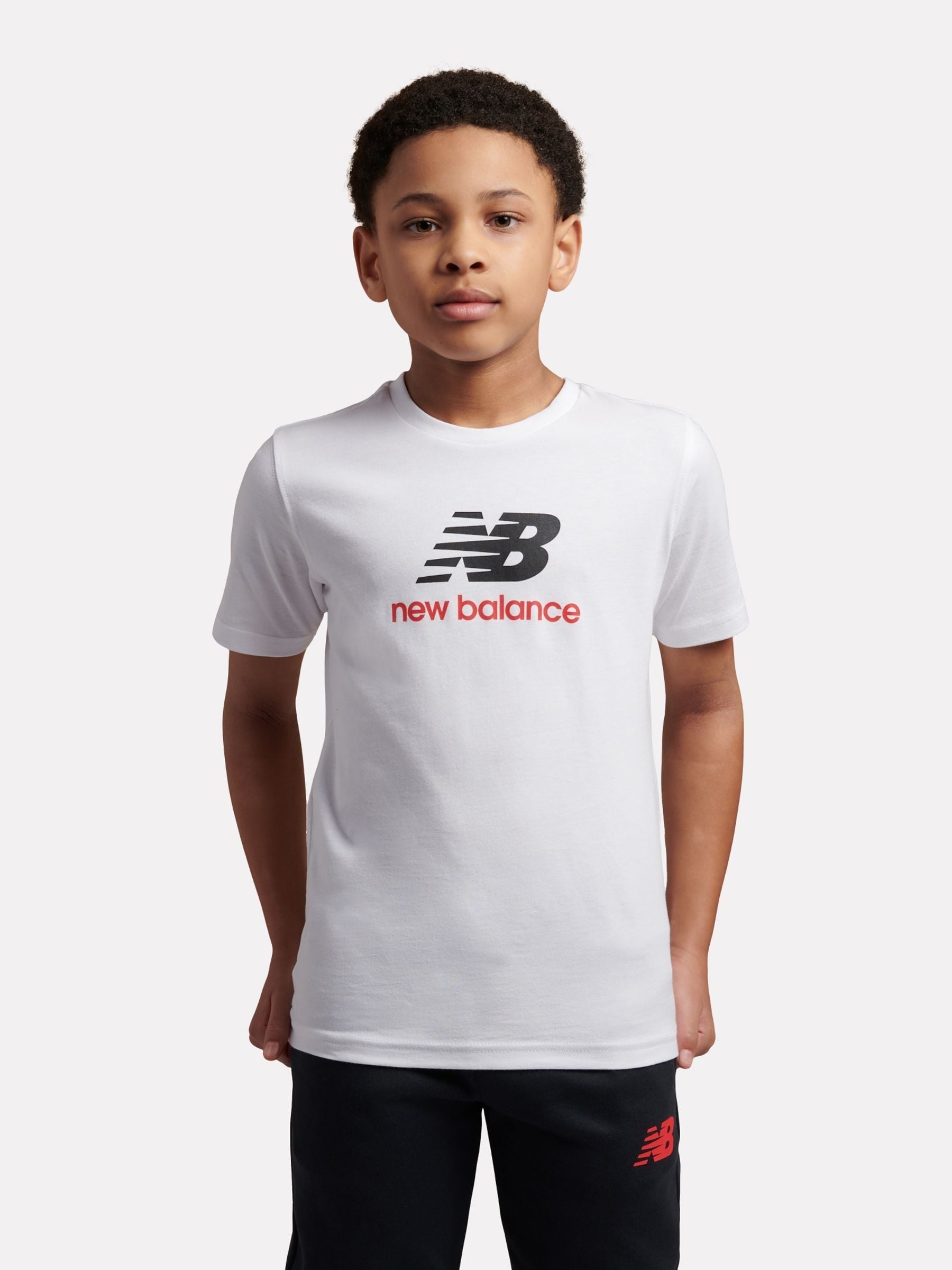 Dsiney Kidz - New Balance White Jersey Stacked Logo T-Shirt image 1