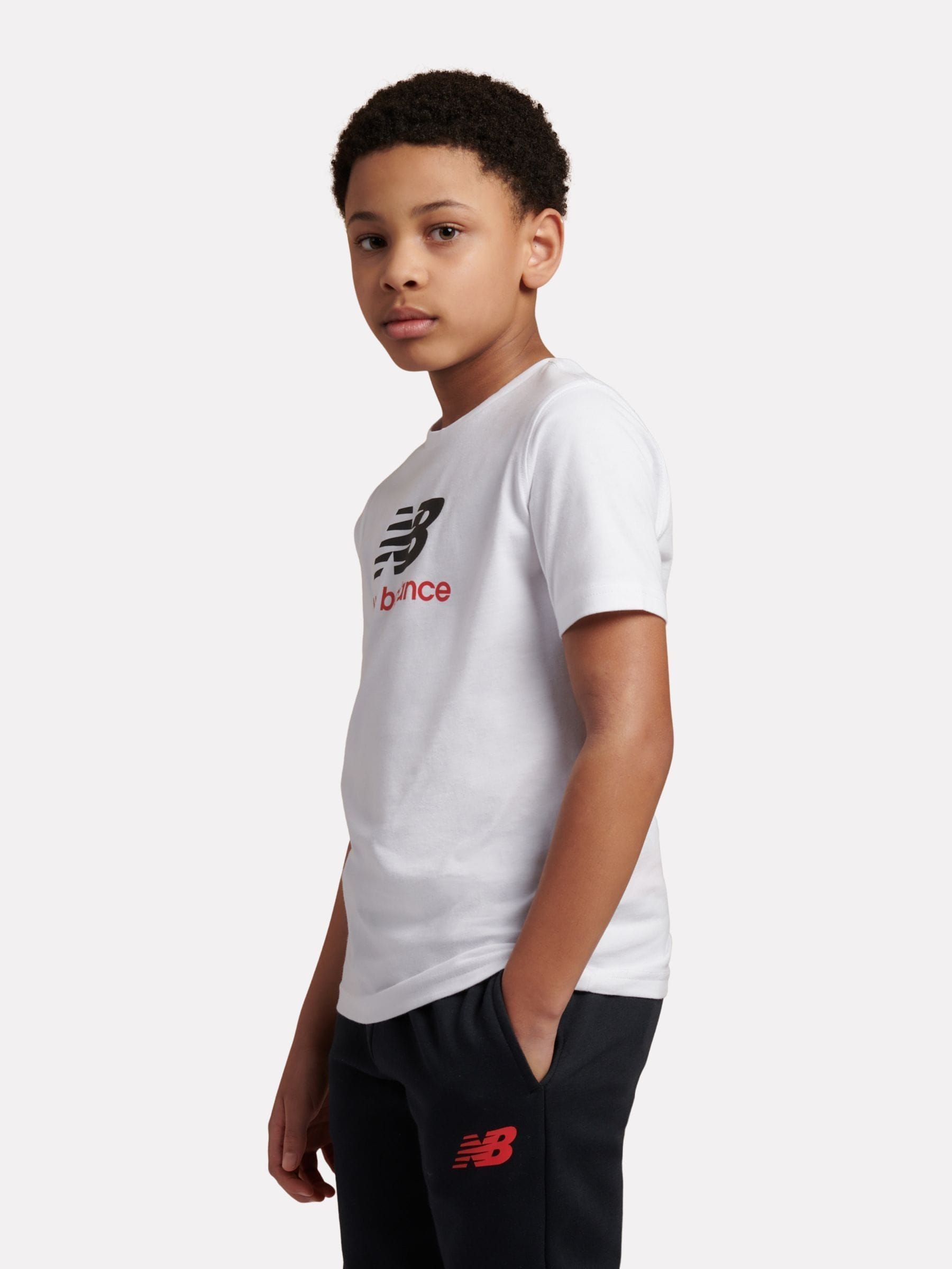 Dsiney Kidz - New Balance White Jersey Stacked Logo T-Shirt image 2