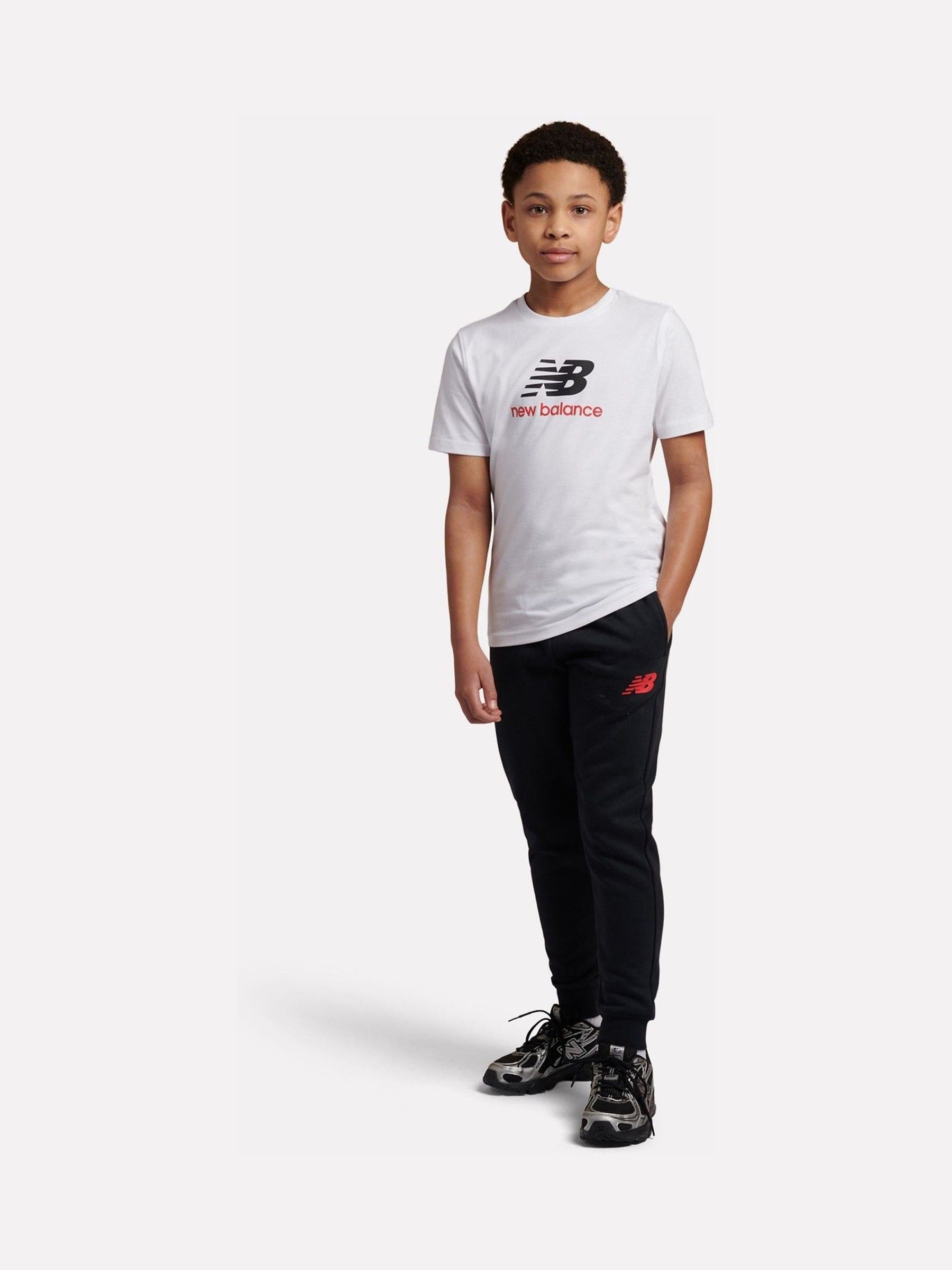 Dsiney Kidz - New Balance White Jersey Stacked Logo T-Shirt image 4