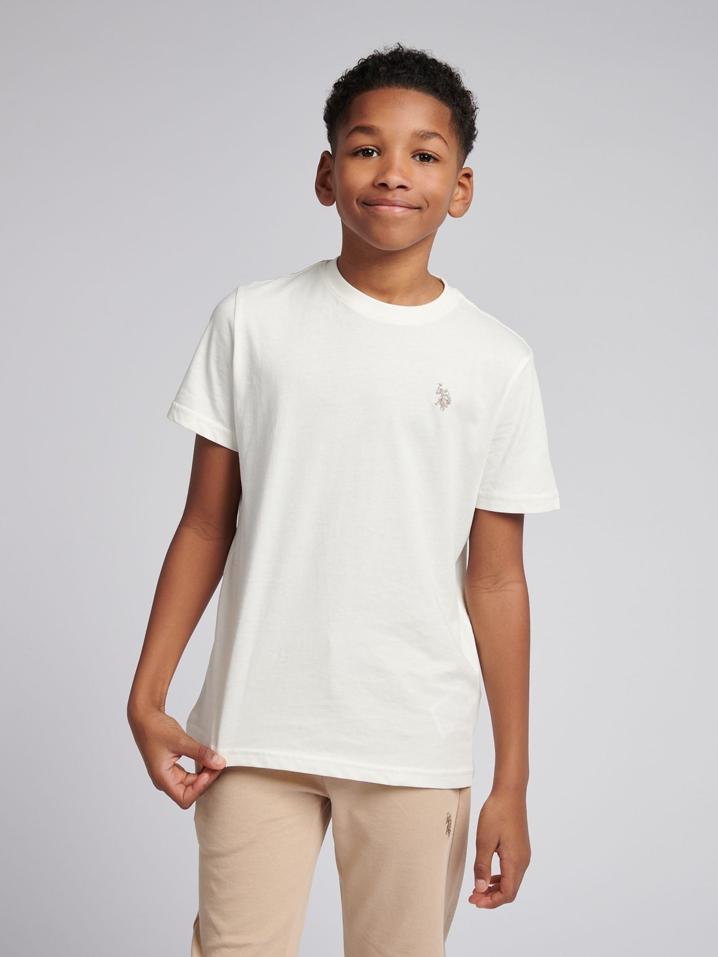 Dsiney Kidz - U.S. Polo Assn. White Texture Double Horsemen T-Shirt image 1