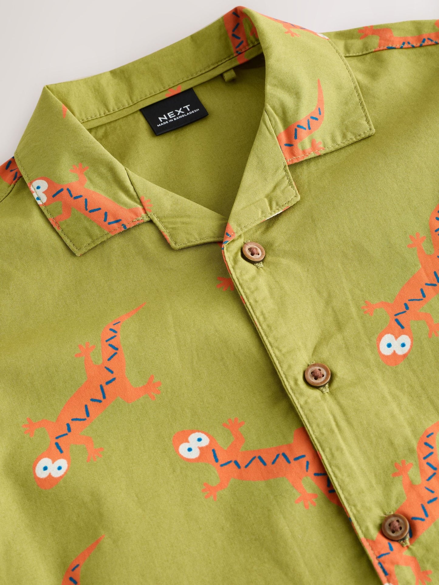 Dsiney Kidz - Green All Over Print Ghecko Short Sleeve Revere Collar Printed Shirt (3mths-7yrs) image 6