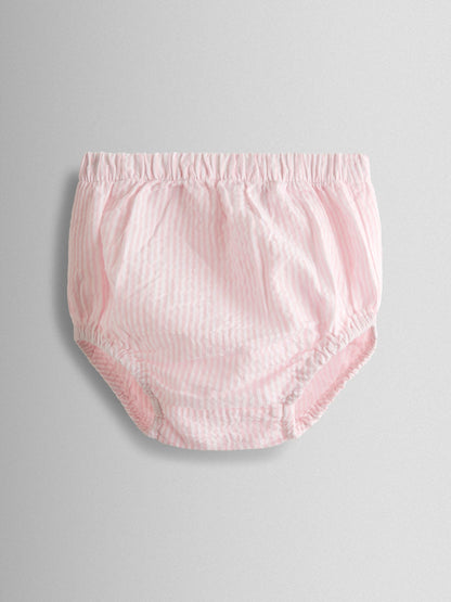 JoJo Maman Bébé Pink Bunny Embroidered Baby Dress, Knicker & Hat Set image 4