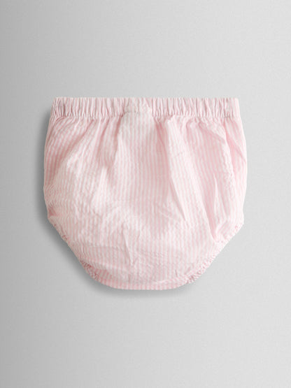 JoJo Maman Bébé Pink Bunny Embroidered Baby Dress, Knicker & Hat Set image 5