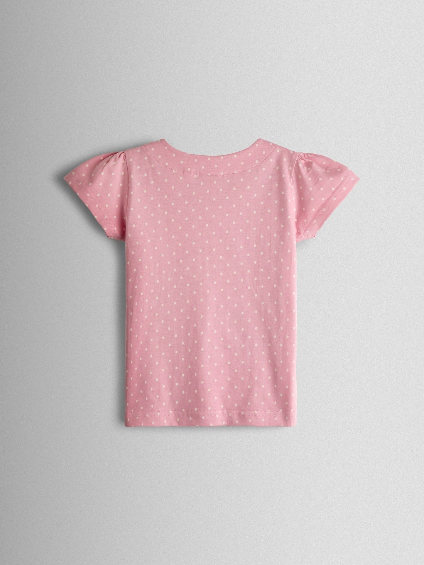 JoJo Maman Bébé Pink Bunny & Mouse Appliqué Button Shoulder T-Shirt image 2