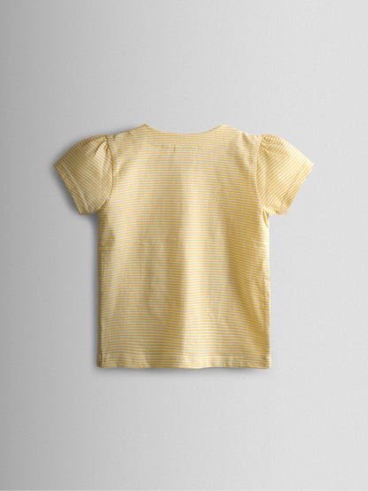 JoJo Maman Bébé Light Yellow Duck Appliqué Pet In Pocket T-Shirt image 2
