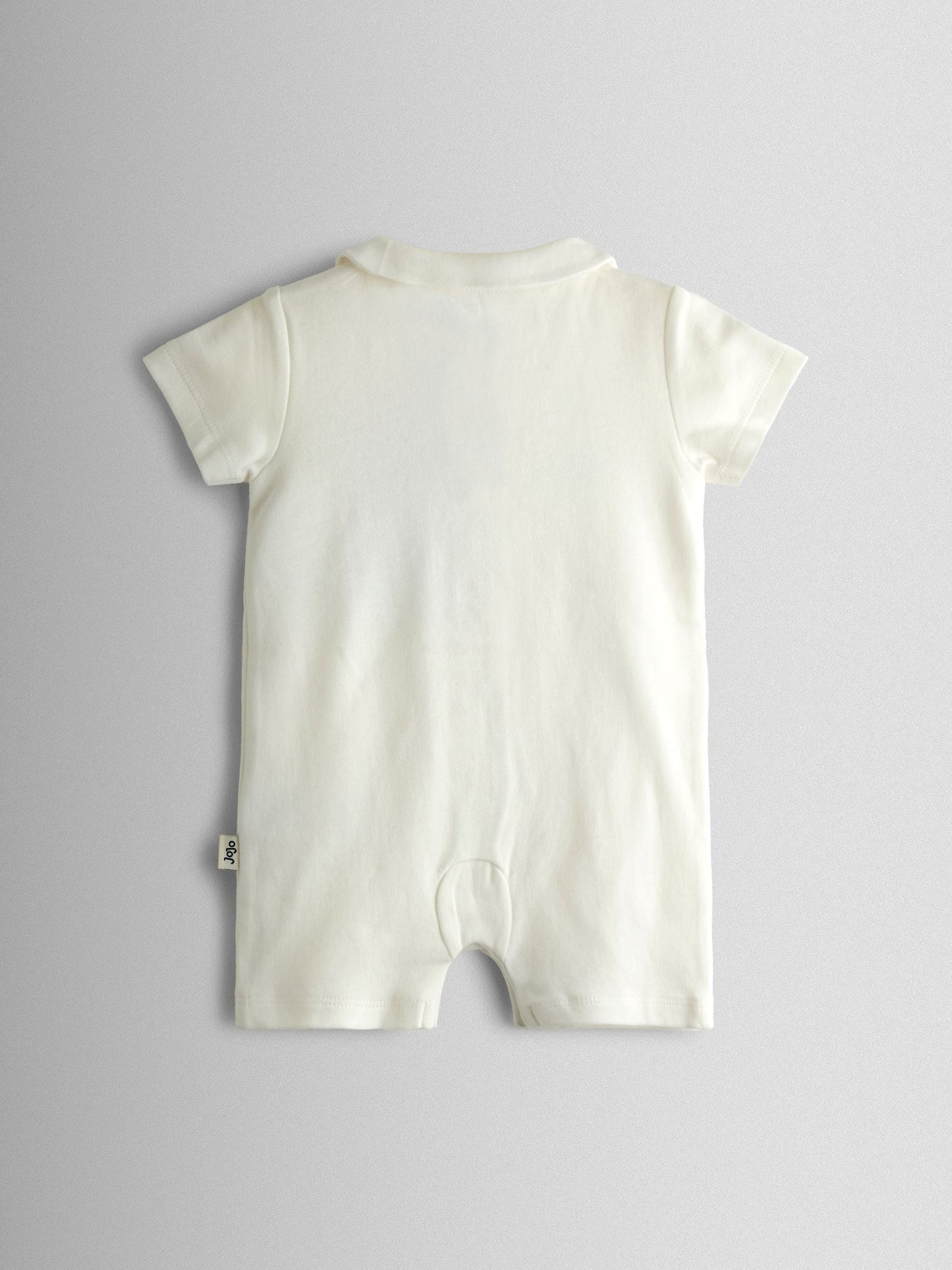 JoJo Maman Bébé White Hot Air Balloon Embroidered Organic Cotton Short Sleeve Sleepsuit image 3