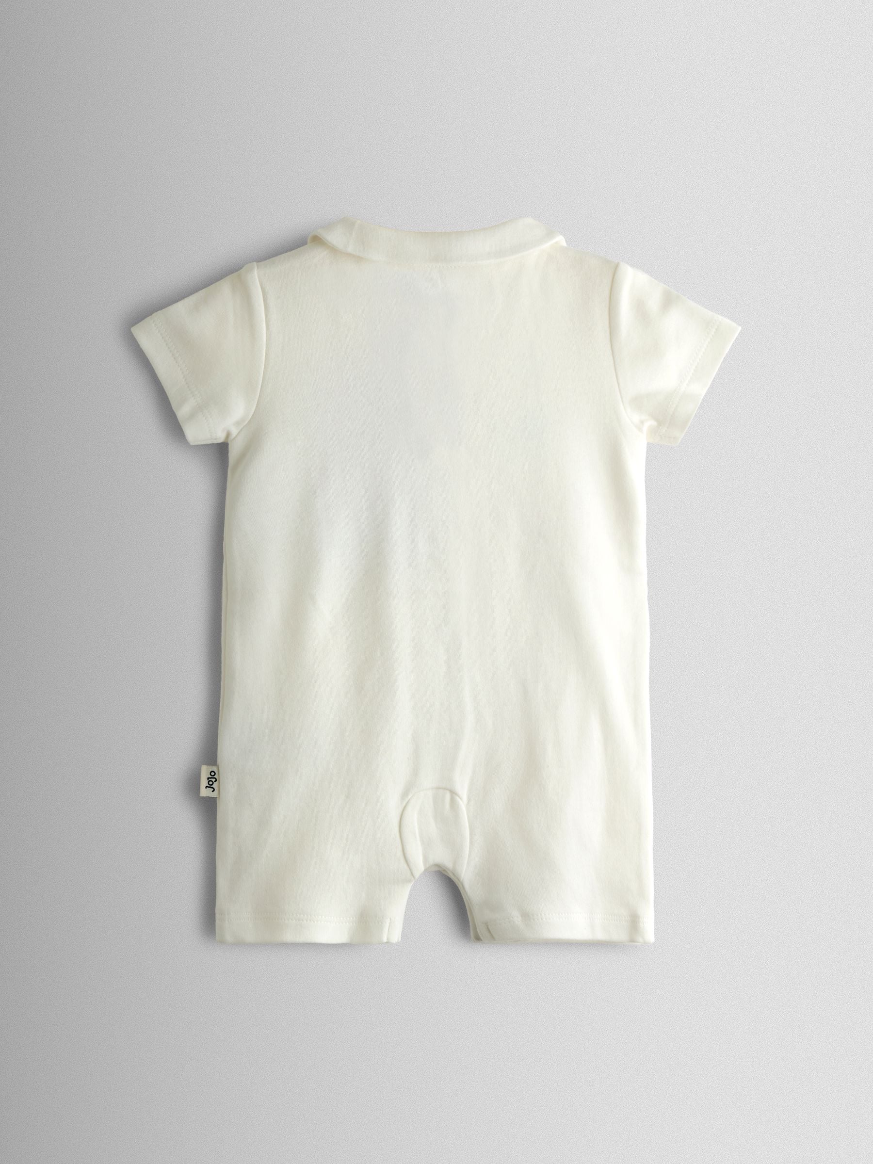JoJo Maman Bébé White Hot Air Balloon Embroidered Organic Cotton Short Sleeve Sleepsuit image 3