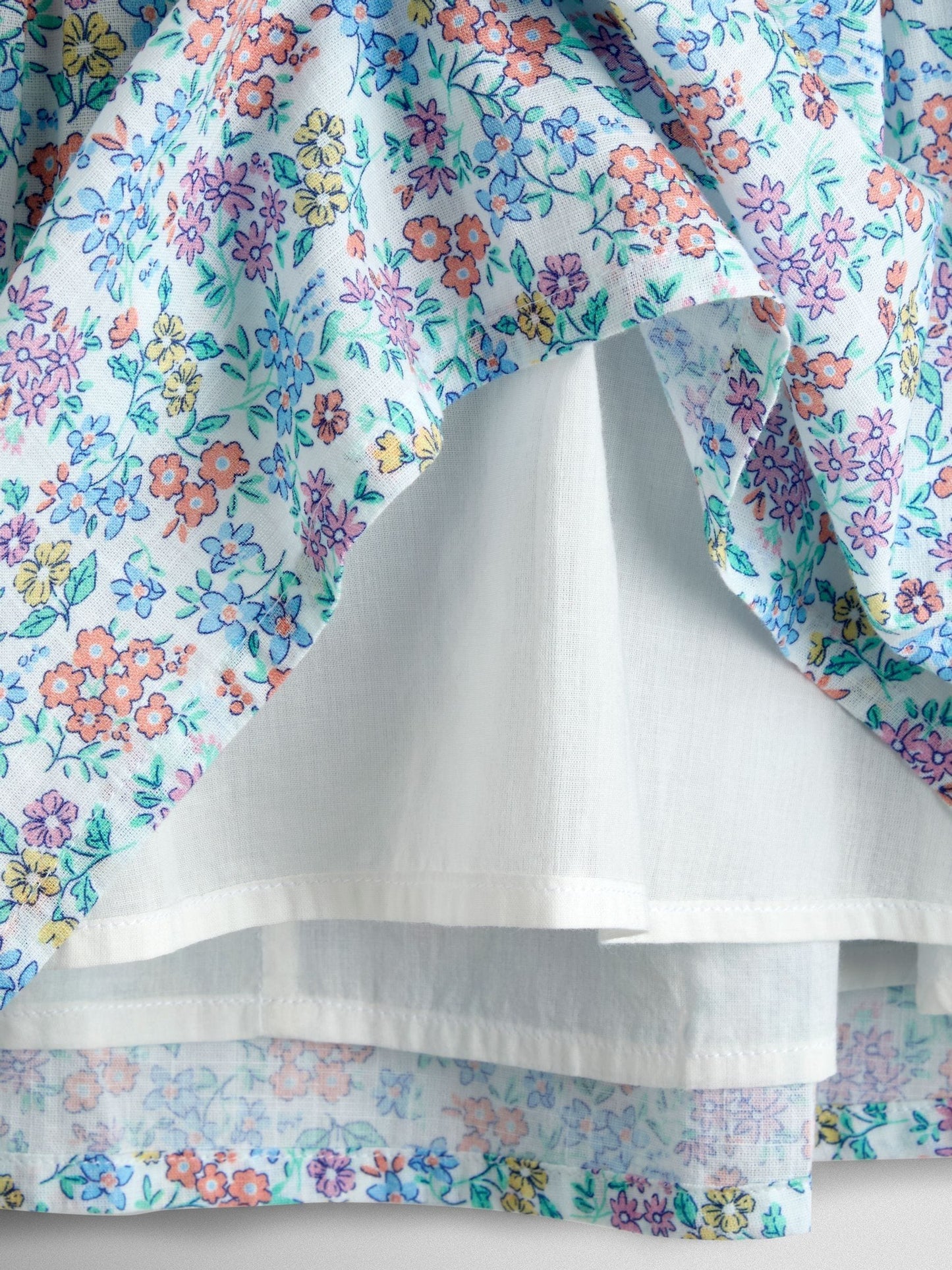 JoJo Maman Bébé Cream Collared Ditsy Floral Smocked Dress image 5