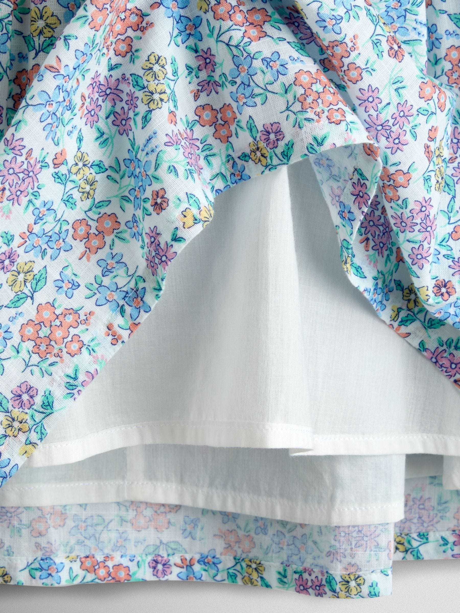 JoJo Maman Bébé Cream Collared Ditsy Floral Smocked Dress image 5
