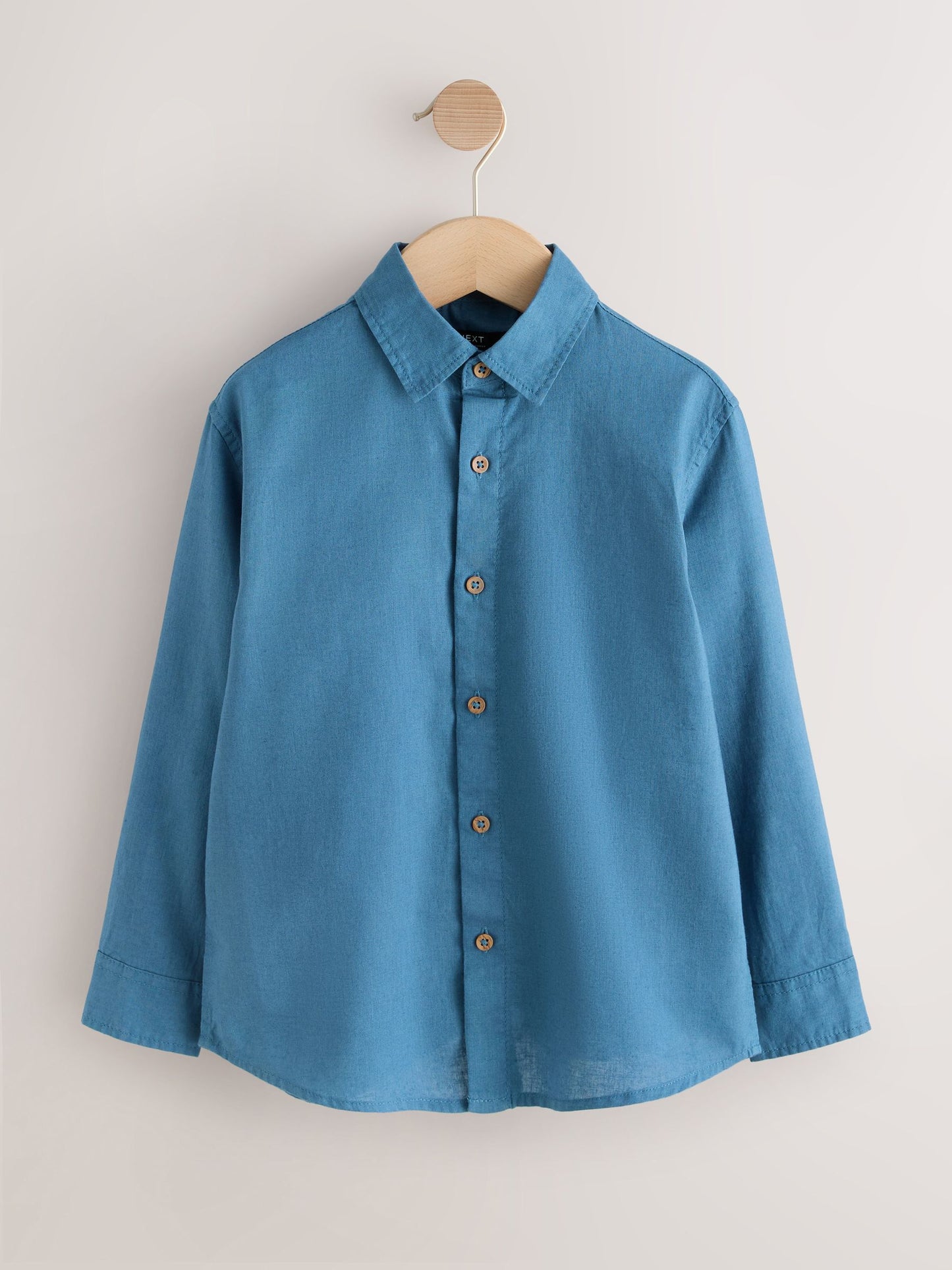Dsiney Kidz - Mid Blue Long Sleeve Relaxed Linen Blend Shirt (3-16yrs) image 1