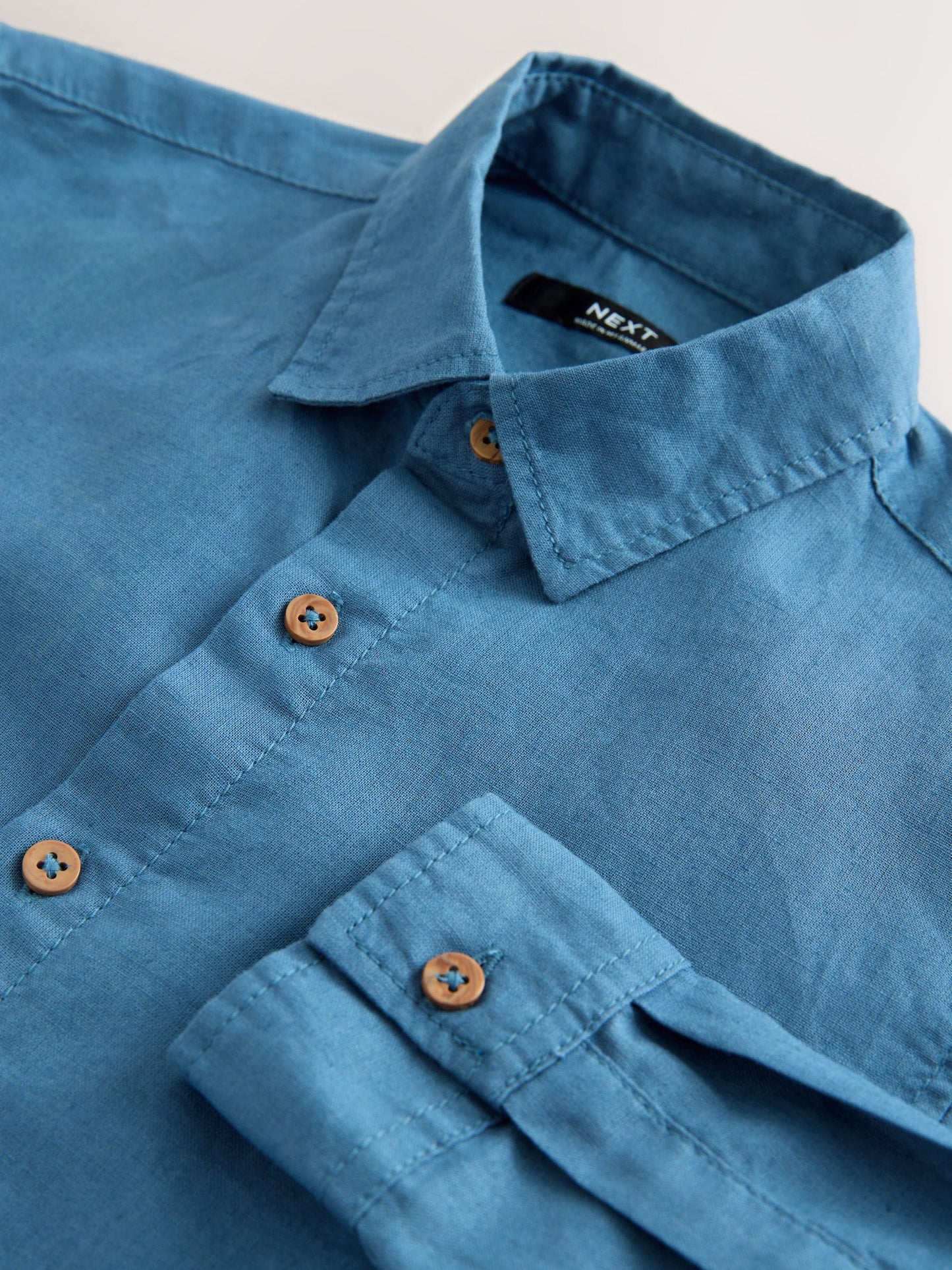 Dsiney Kidz - Mid Blue Long Sleeve Relaxed Linen Blend Shirt (3-16yrs) image 3