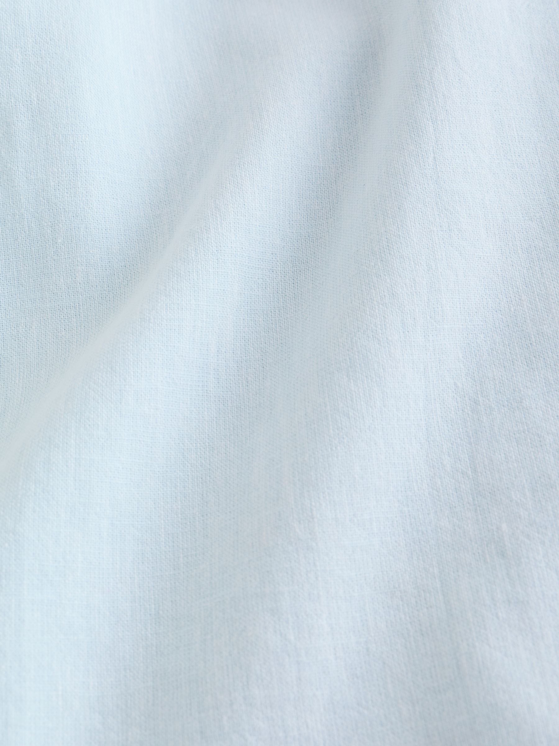 Dsiney Kidz - Pale Blue Short Sleeve Linen Blend Grandad Collar Shirt (3-16yrs) image 4