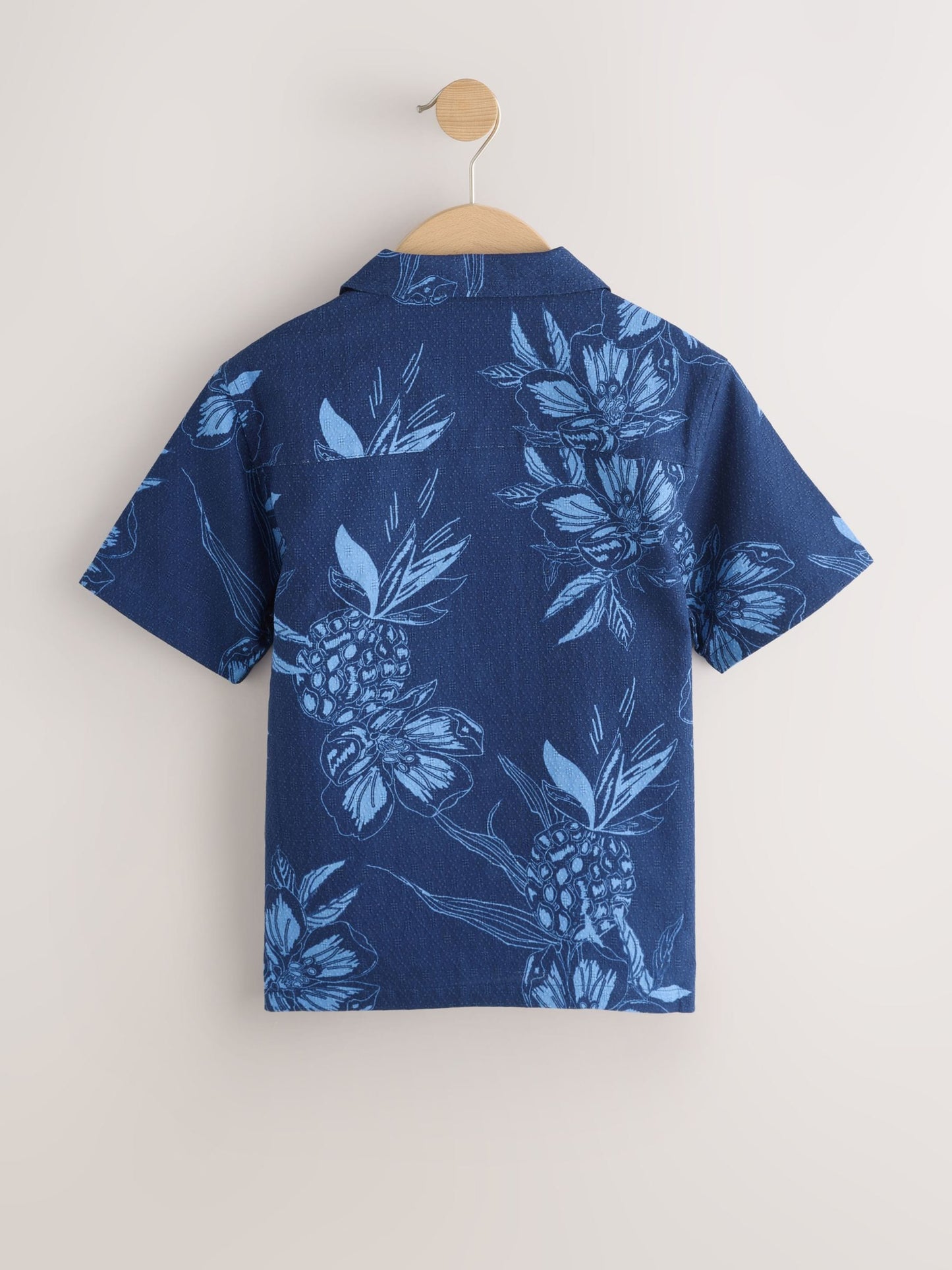 Dsiney Kidz - Navy Pinapple Print Short Sleeve Revere Collar Shirt (3-16yrs) image 6