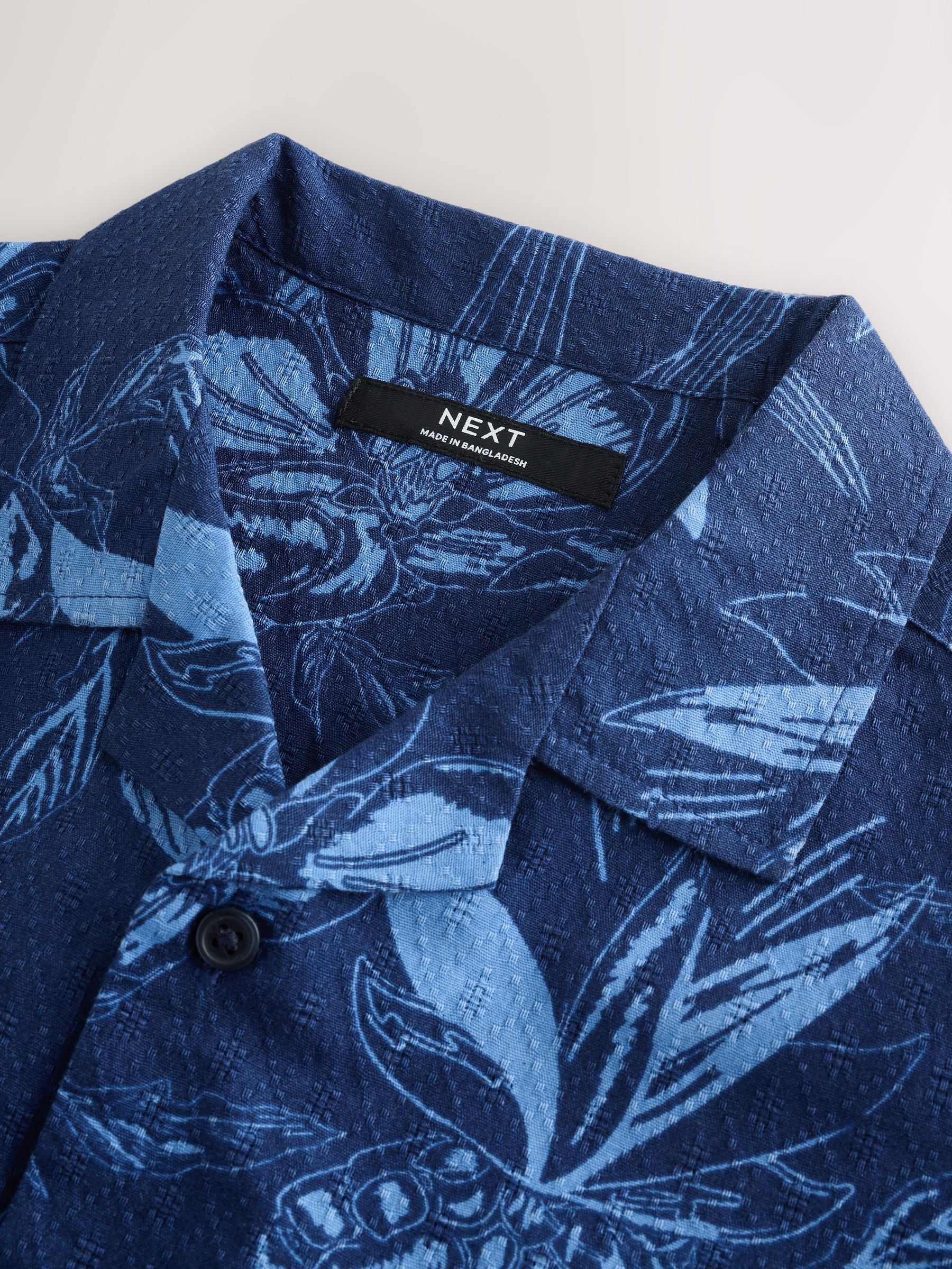 Dsiney Kidz - Navy Pinapple Print Short Sleeve Revere Collar Shirt (3-16yrs) image 7