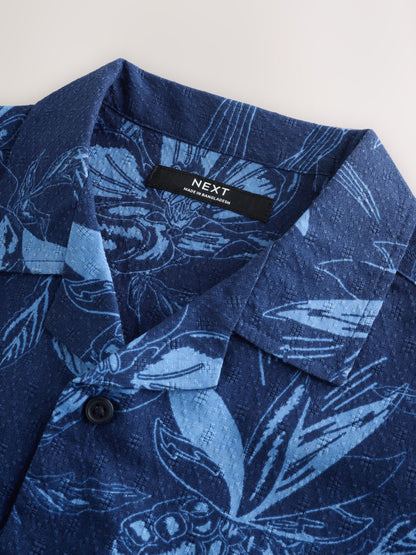 Dsiney Kidz - Navy Pinapple Print Short Sleeve Revere Collar Shirt (3-16yrs) image 7