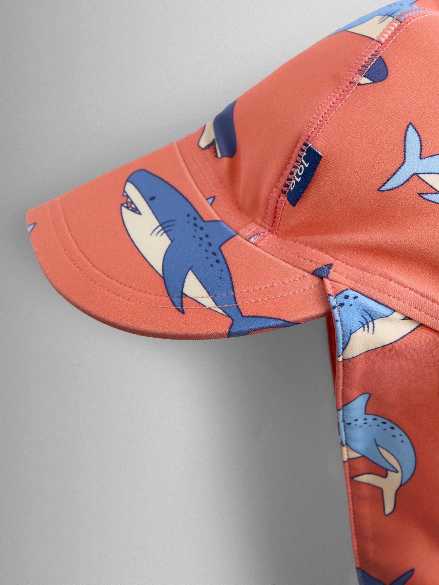 JoJo Maman Bébé Orange Shark UV Sun Protection Swim Hat image 2