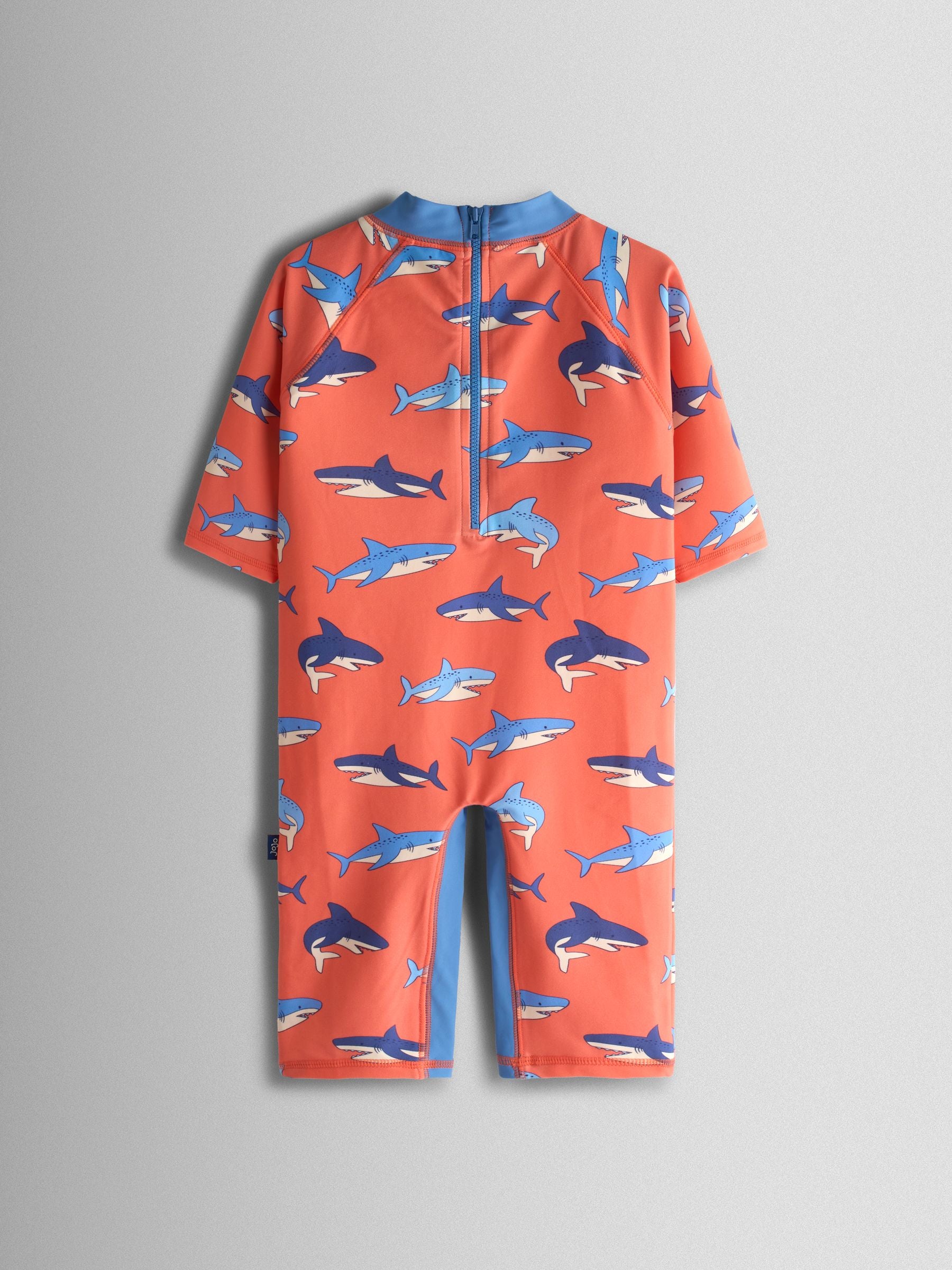 JoJo Maman Bébé Orange Shark UV Sunsafe Suit image 2