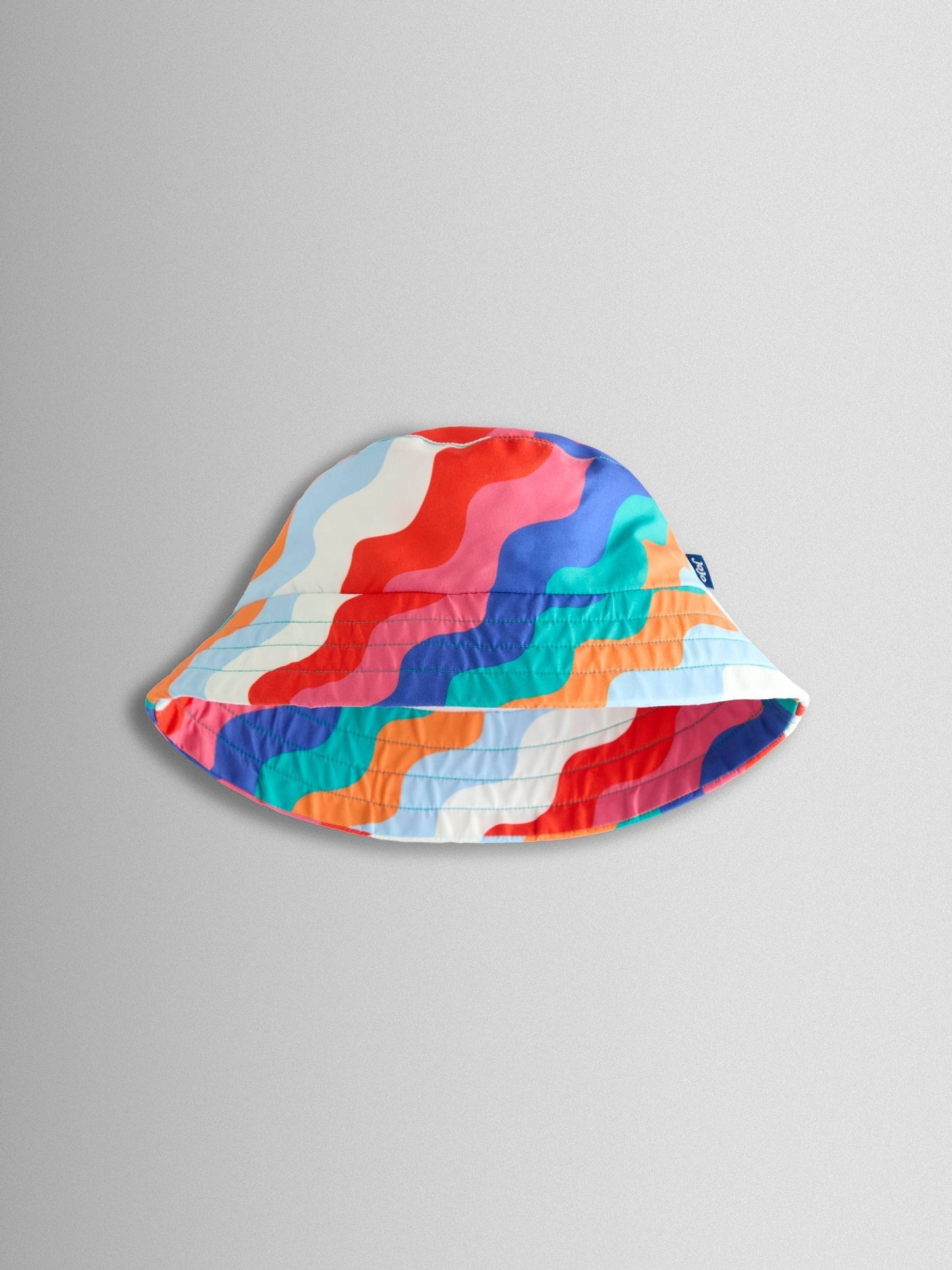 JoJo Maman Bébé Multi-Coloured Wavy Stripe Swim Bucket Hat image 2