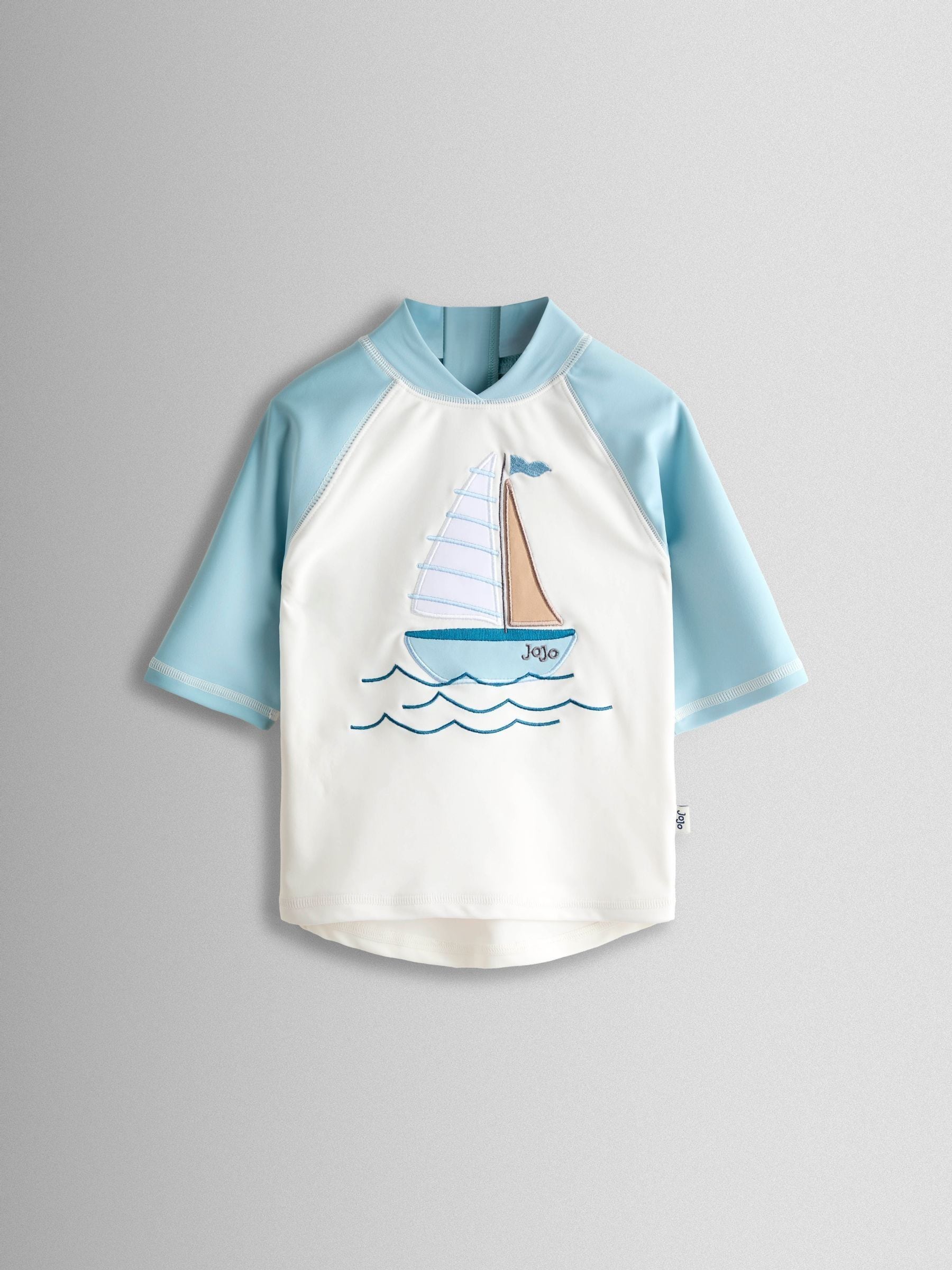 JoJo Maman Bébé Blue Applique Long Sleeve Rash Vest Set image 3