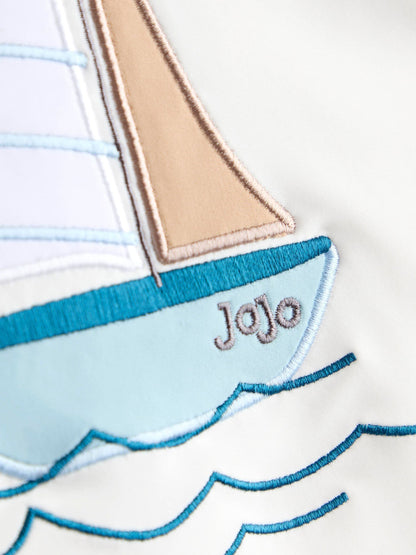 JoJo Maman Bébé Blue Applique Long Sleeve Rash Vest Set image 4
