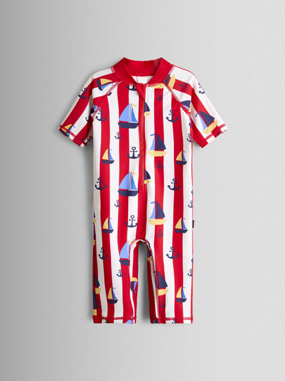 JoJo Maman Bébé Red Nautical UV Sunsafe Suit image 2