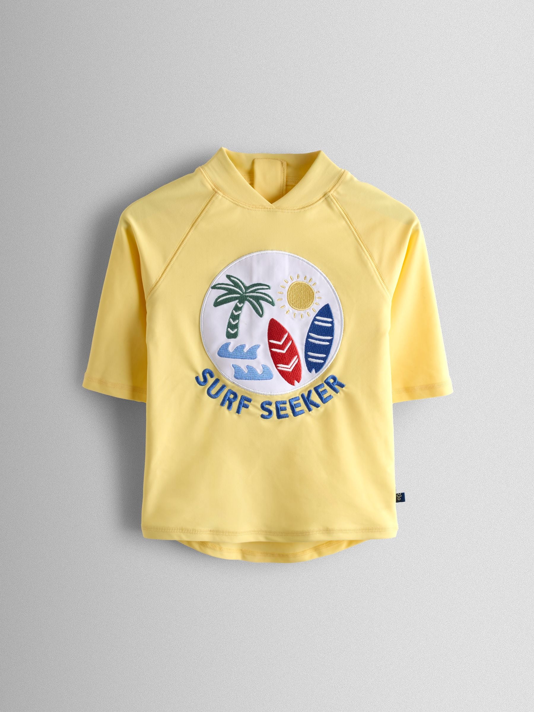 JoJo Maman Bébé Yellow Surf Seeker Appliqué Sunsafe Rash Vest Set image 3