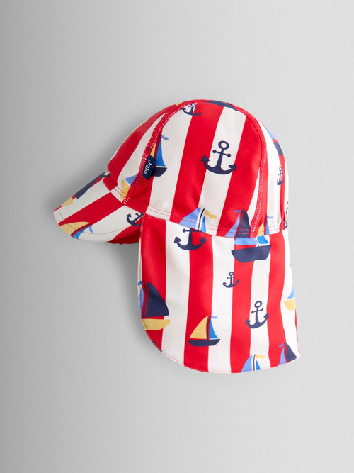 JoJo Maman Bébé Red Nautical UV Sun Protection Swim Hat image 1