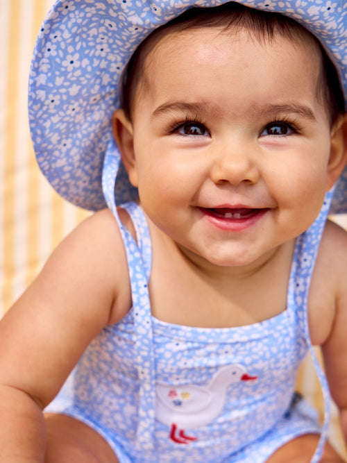Dsiney Kidz - JoJo Maman Bébé Blue Ditsy Duck Appliqué Swimsuit With Integral Nappy image 1
