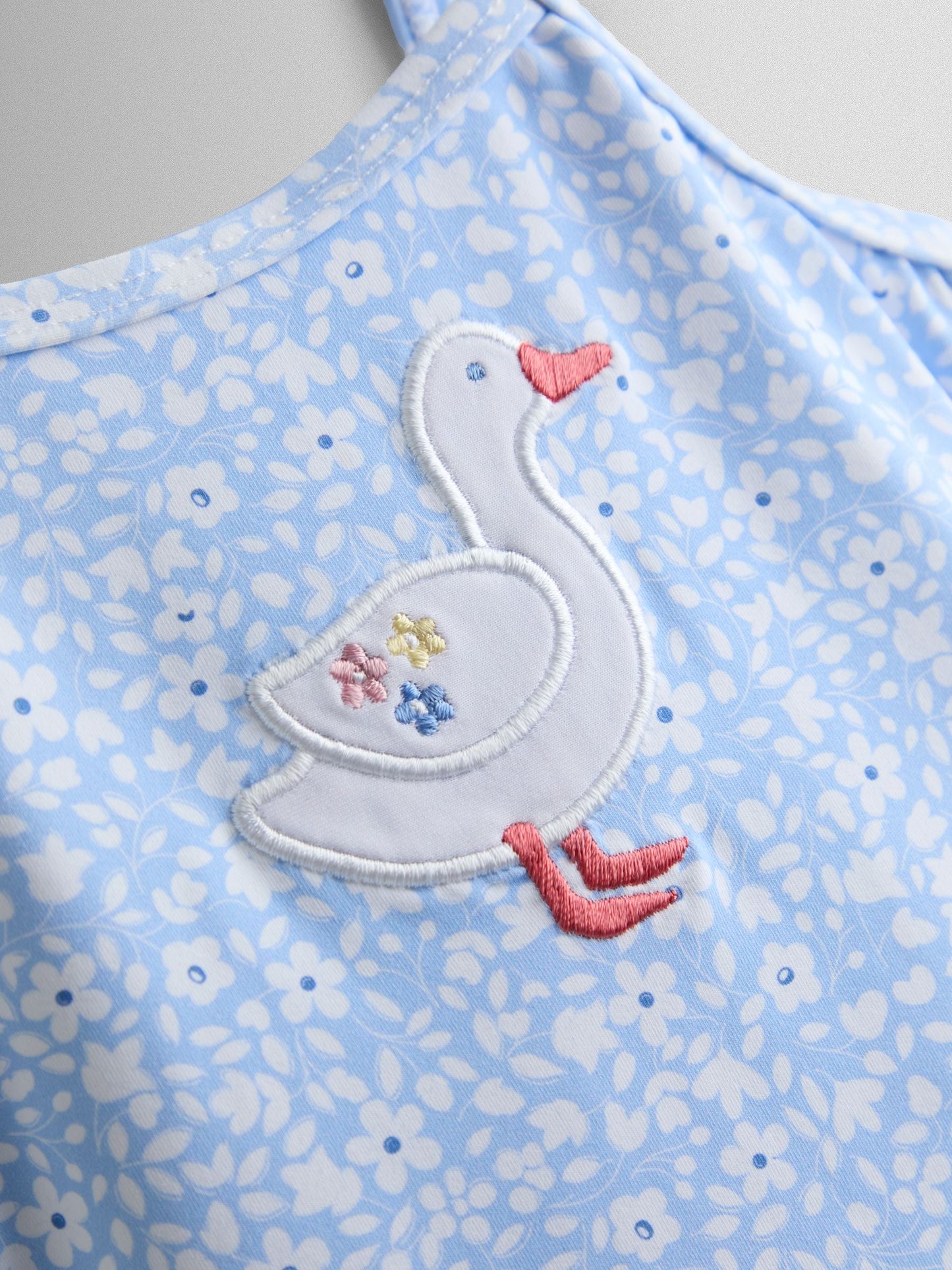JoJo Maman Bébé Blue Ditsy Duck Appliqué Swimsuit With Integral Nappy image 4