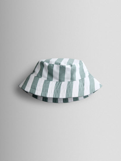 JoJo Maman Bébé Green Stripe Swim Bucket Hat image 2