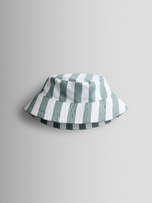 JoJo Maman Bébé Green Stripe Swim Bucket Hat image 2