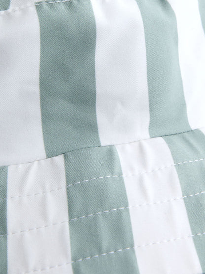 JoJo Maman Bébé Green Stripe Swim Bucket Hat image 4