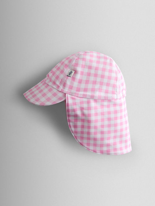 JoJo Maman Bébé Pink Gingham UV Sun Protection Swim Hat image 1