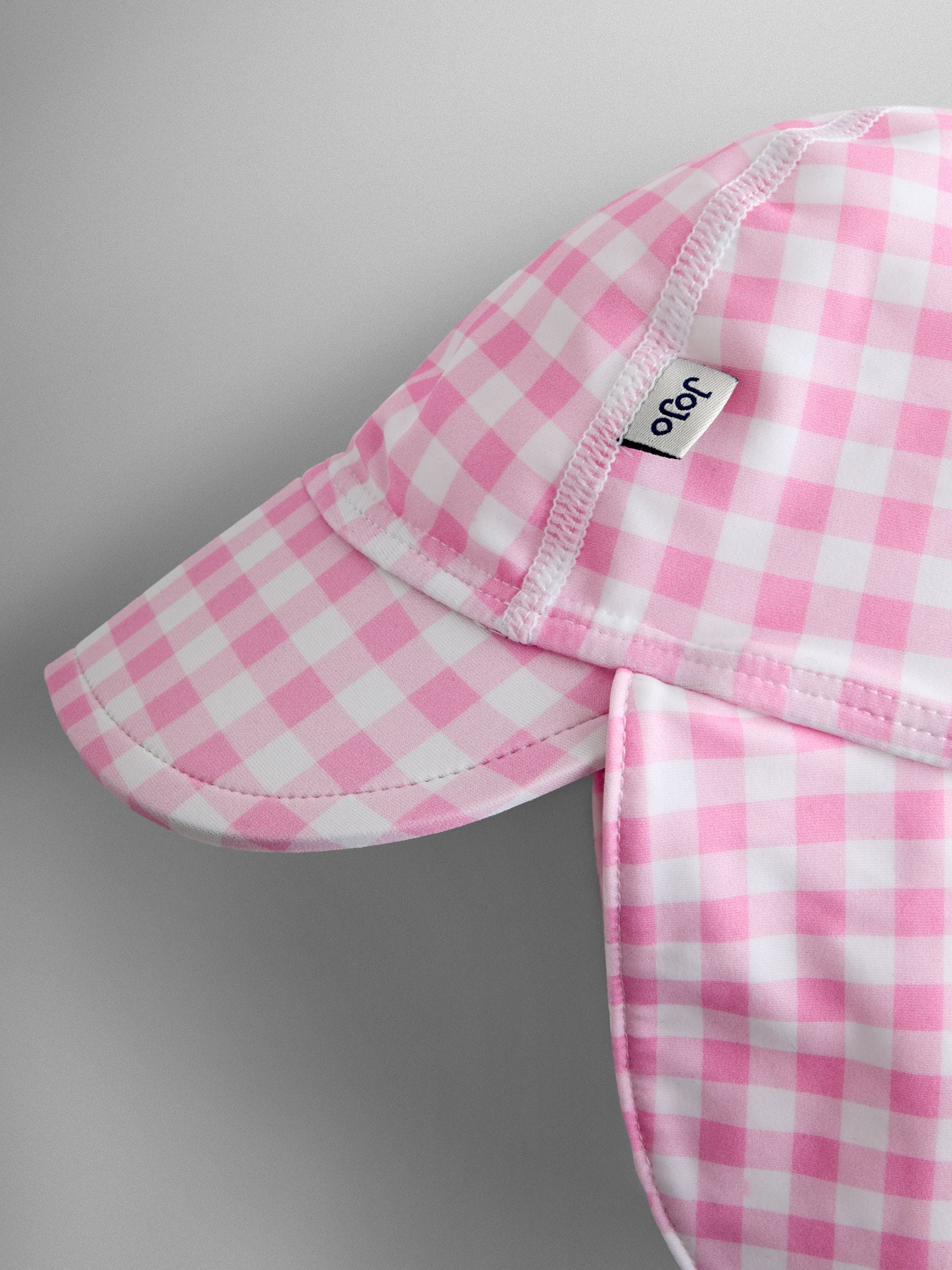 JoJo Maman Bébé Pink Gingham UV Sun Protection Swim Hat image 2