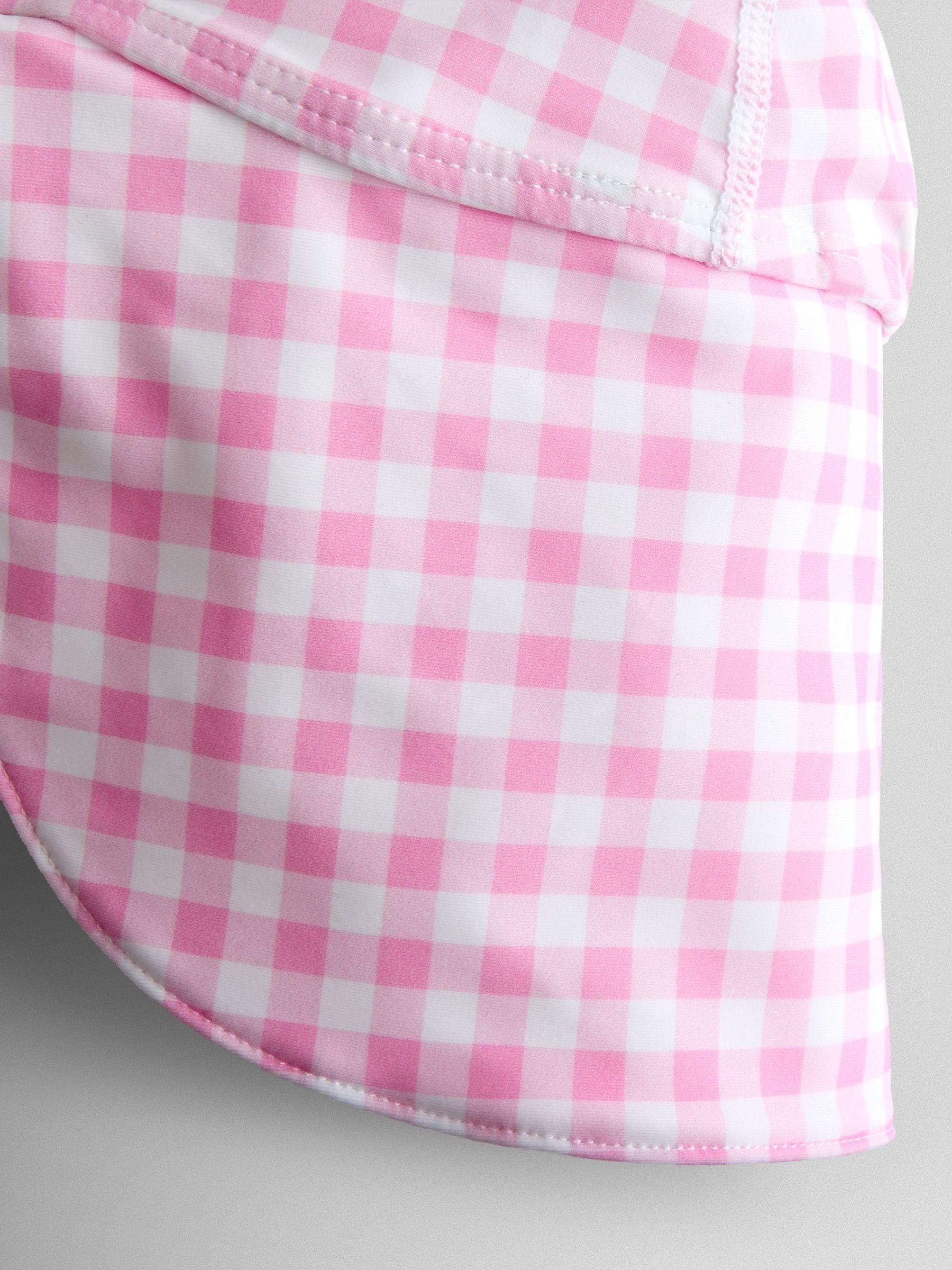 JoJo Maman Bébé Pink Gingham UV Sun Protection Swim Hat image 3