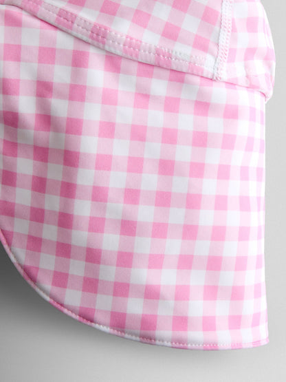 JoJo Maman Bébé Pink Gingham UV Sun Protection Swim Hat image 3