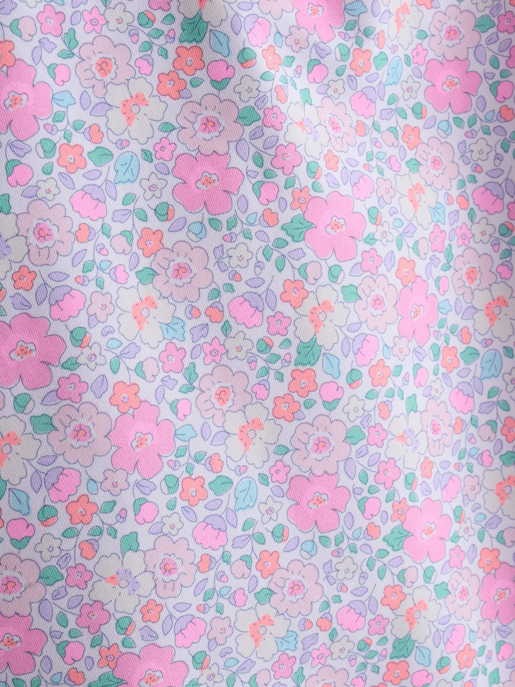 JoJo Maman Bébé Pink Neon Ditsy Floral Asymmetric Ruffle Swimsuit image 5