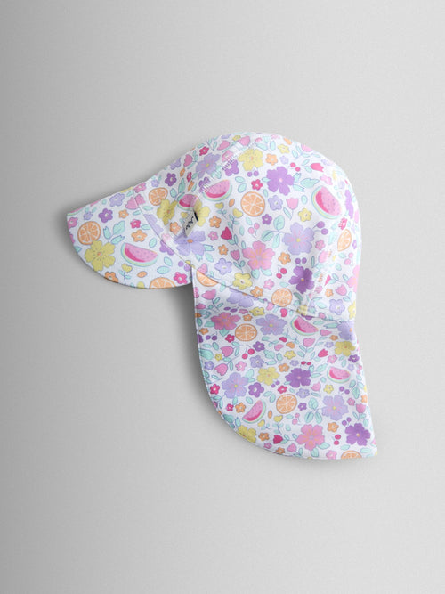 JoJo Maman Bébé Lilac Fruit Ditsy UV Sun Protection Swim Hat image 1