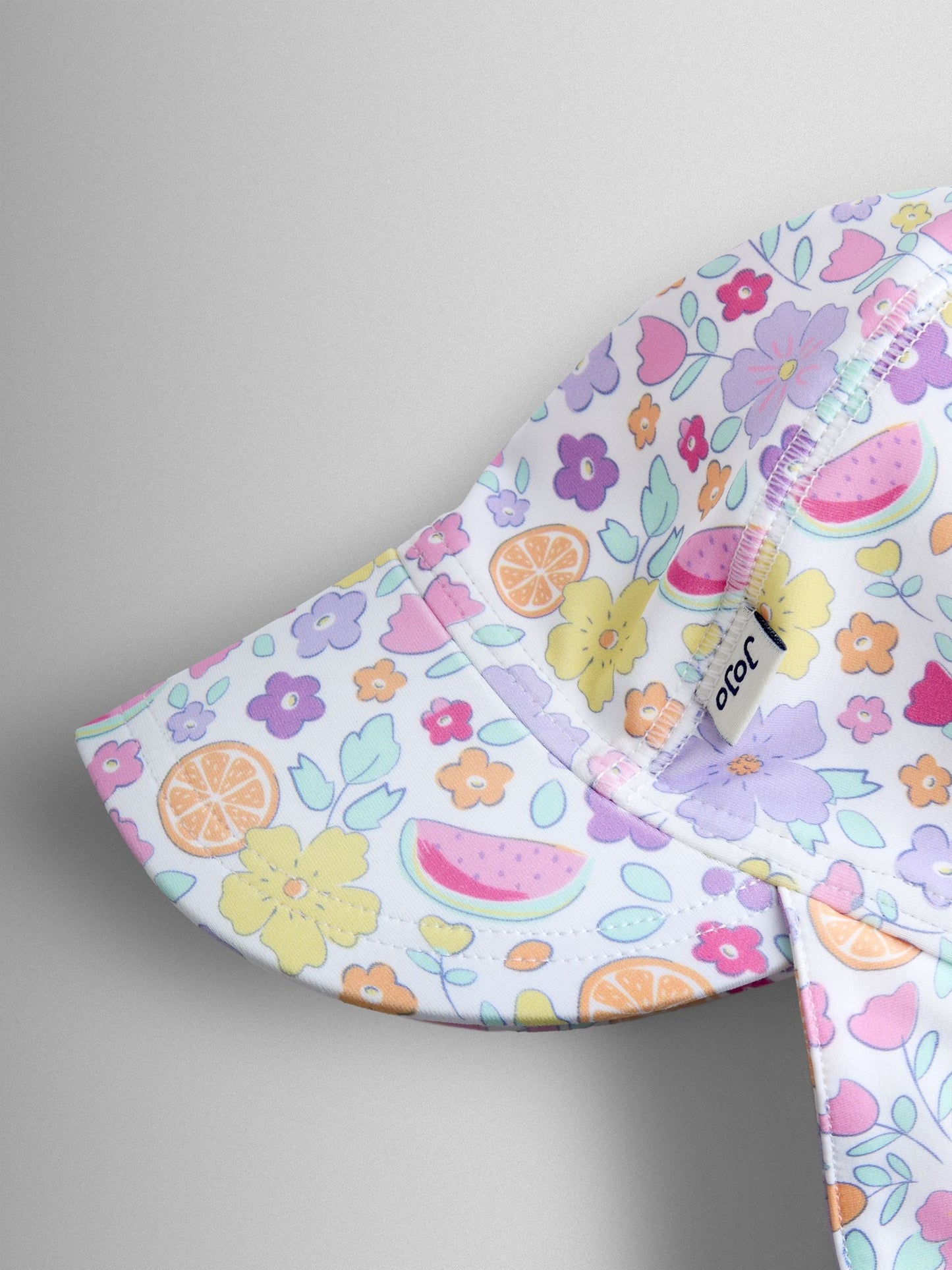 JoJo Maman Bébé Lilac Fruit Ditsy UV Sun Protection Swim Hat image 3