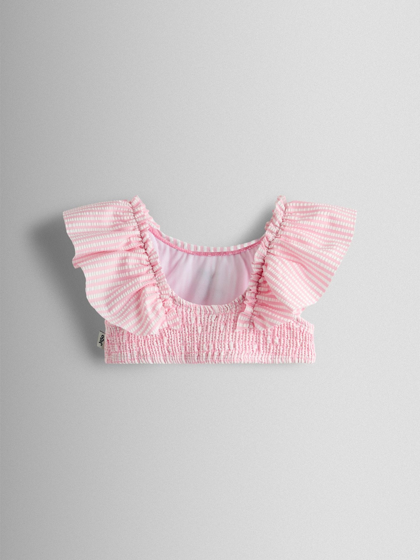 JoJo Maman Bébé Pink Cherry Stripe Textured 2-Piece Bikini Set image 4